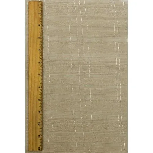 1 3/4 YD PC-Natural Beige Plaid Stripe Sparkle Shirting Woven Fabric