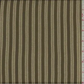 3 1/2 YD PC-Brown/White Striped Momie Crepe Fabric