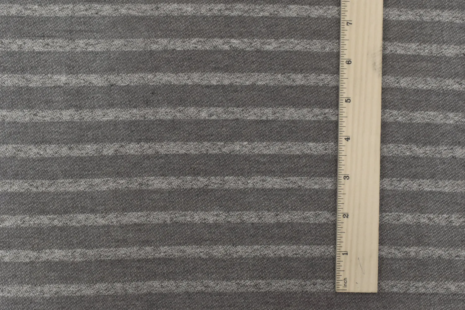 Ash Gray-Gray-Multi Stripe Baby French Terry Knit Fabric