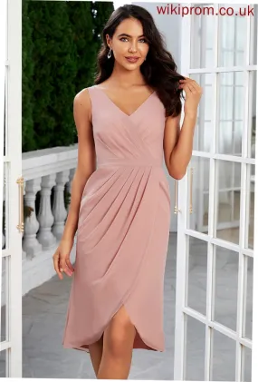 Asymmetrical Club Dresses Gabriela V-neck Chiffon Sheath/Column Dress Cocktail