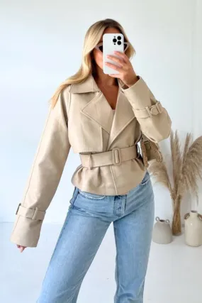 Bailey beige faux leather jacket