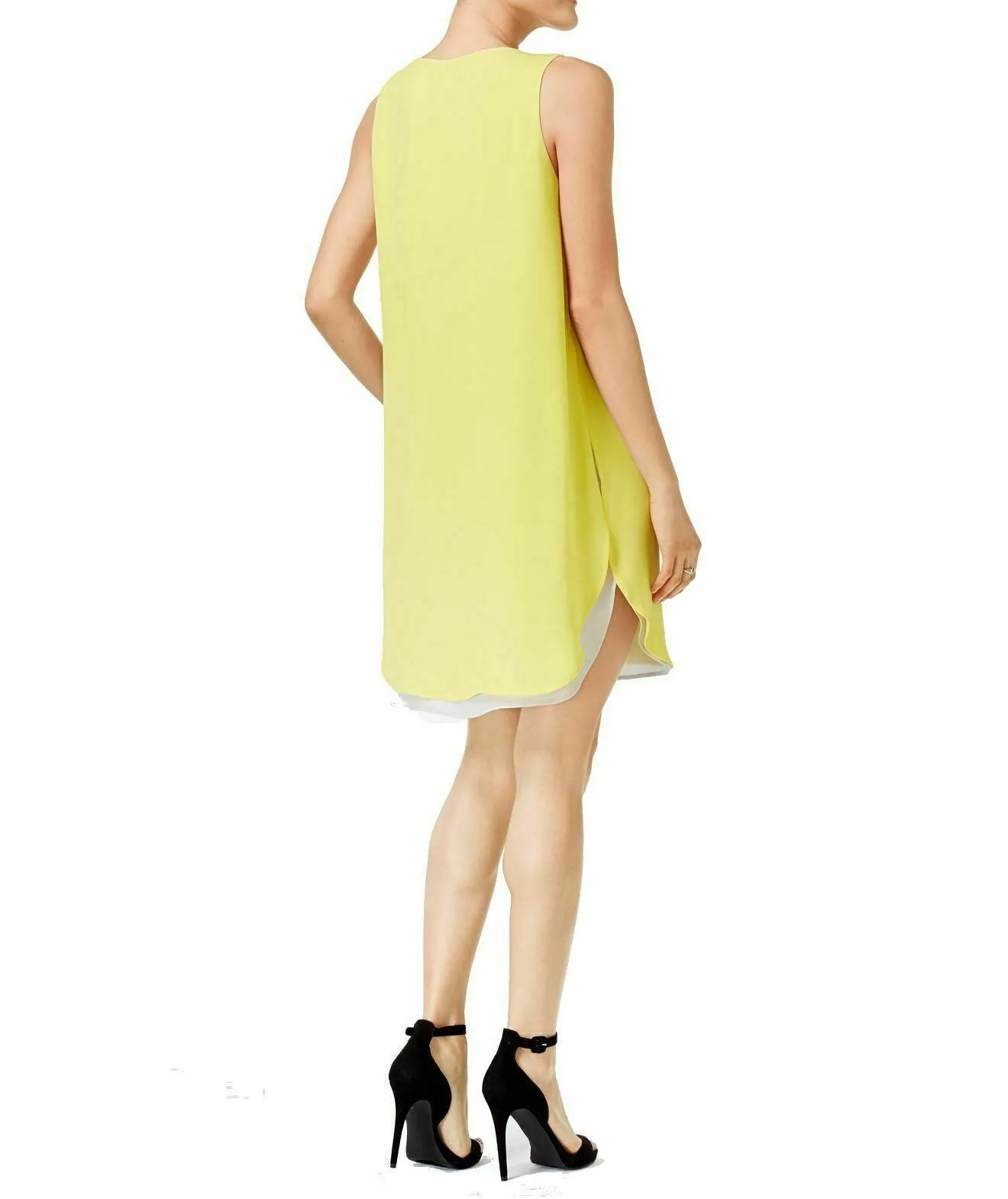 Bar III Women's Sleeveless Cutout Sheath Dress, Electric Citron, XS