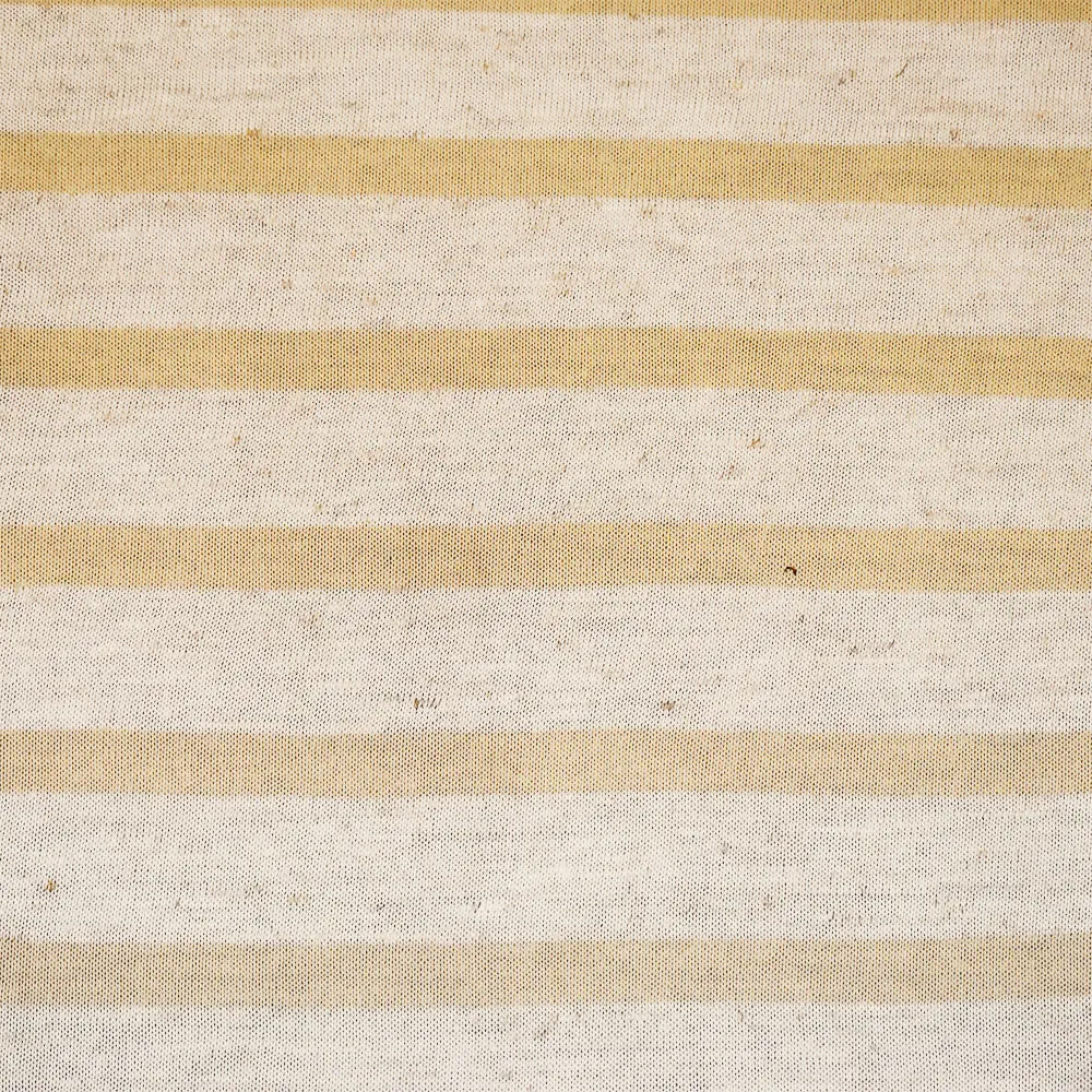 Beige-Gray-White Cotton Poly Striped Tissue Jersey Knit Fabric