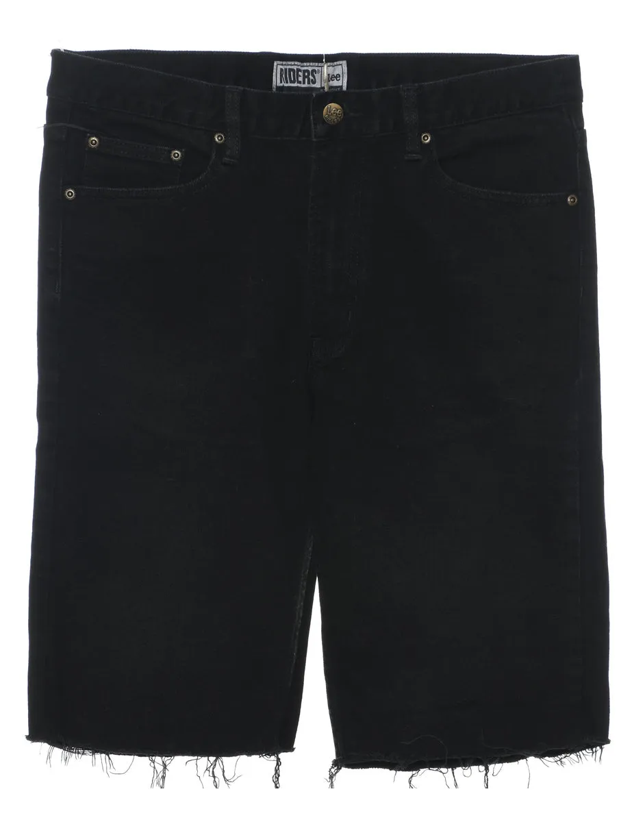 Black Cut-Off Denim Shorts - W34 L11