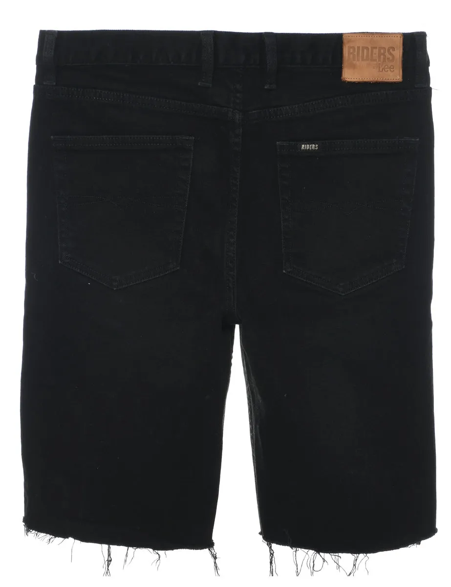 Black Cut-Off Denim Shorts - W34 L11