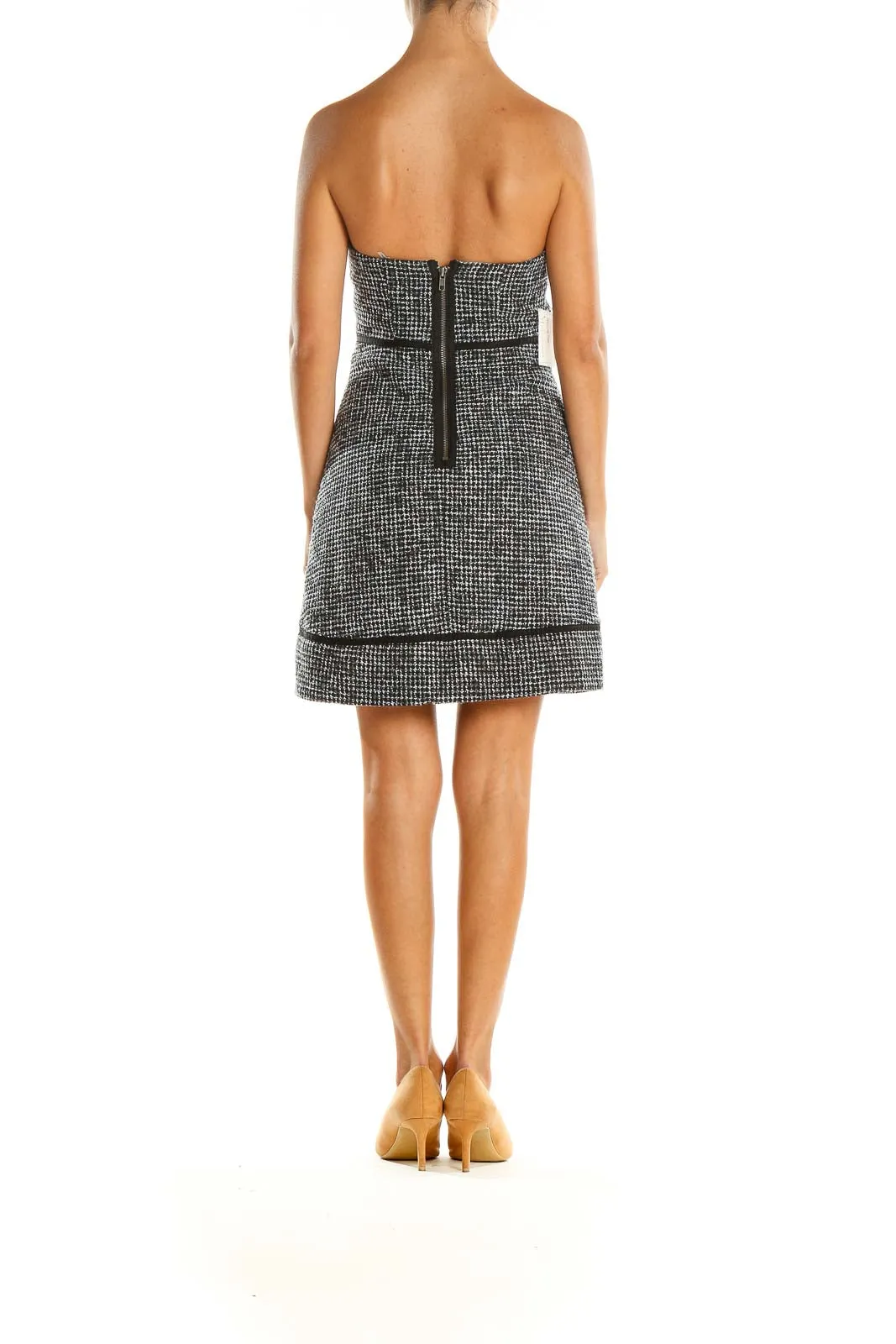 Black Gray Cocktail Sheath Dress