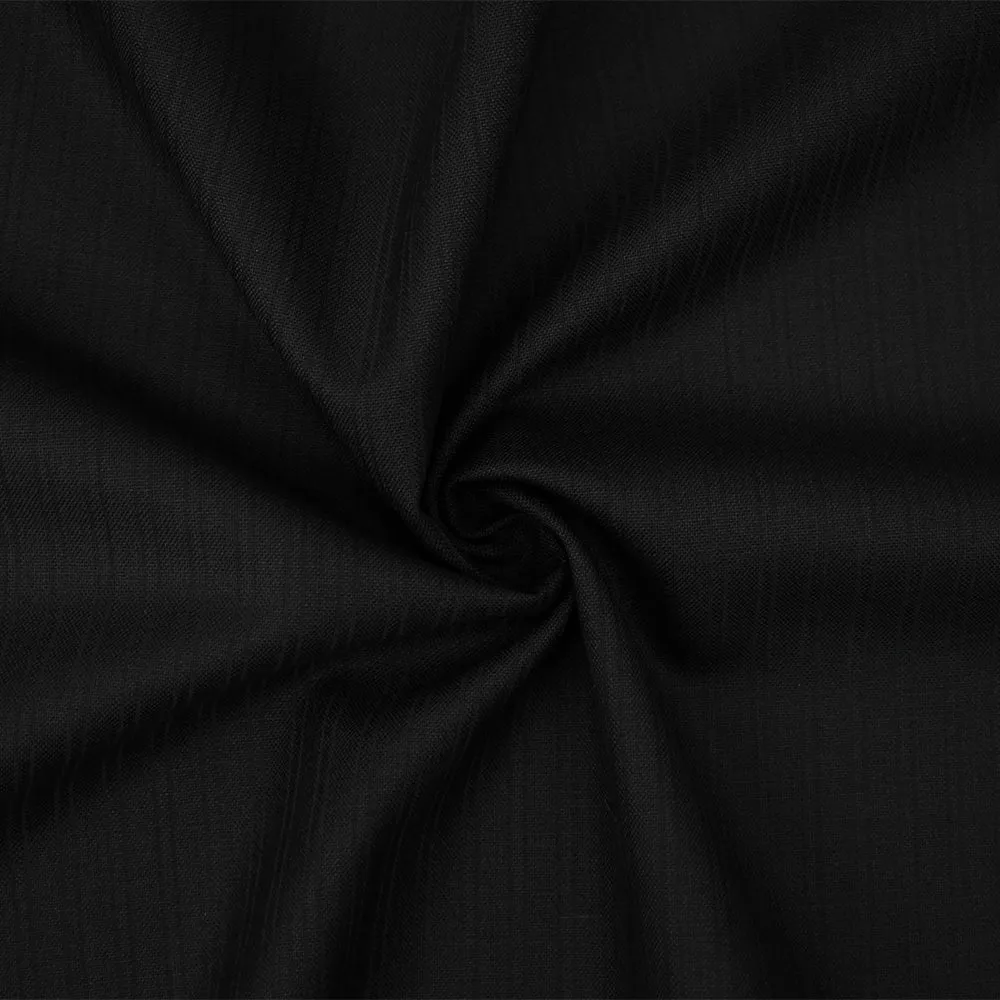 Black Tropical Wool Stripe Woven Shirting Fabric