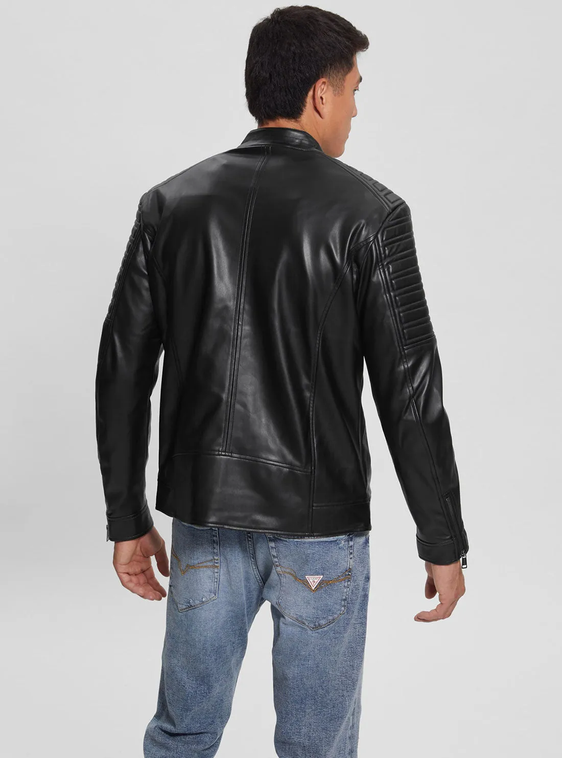 Black Urban Biker Faux Leather Jacket