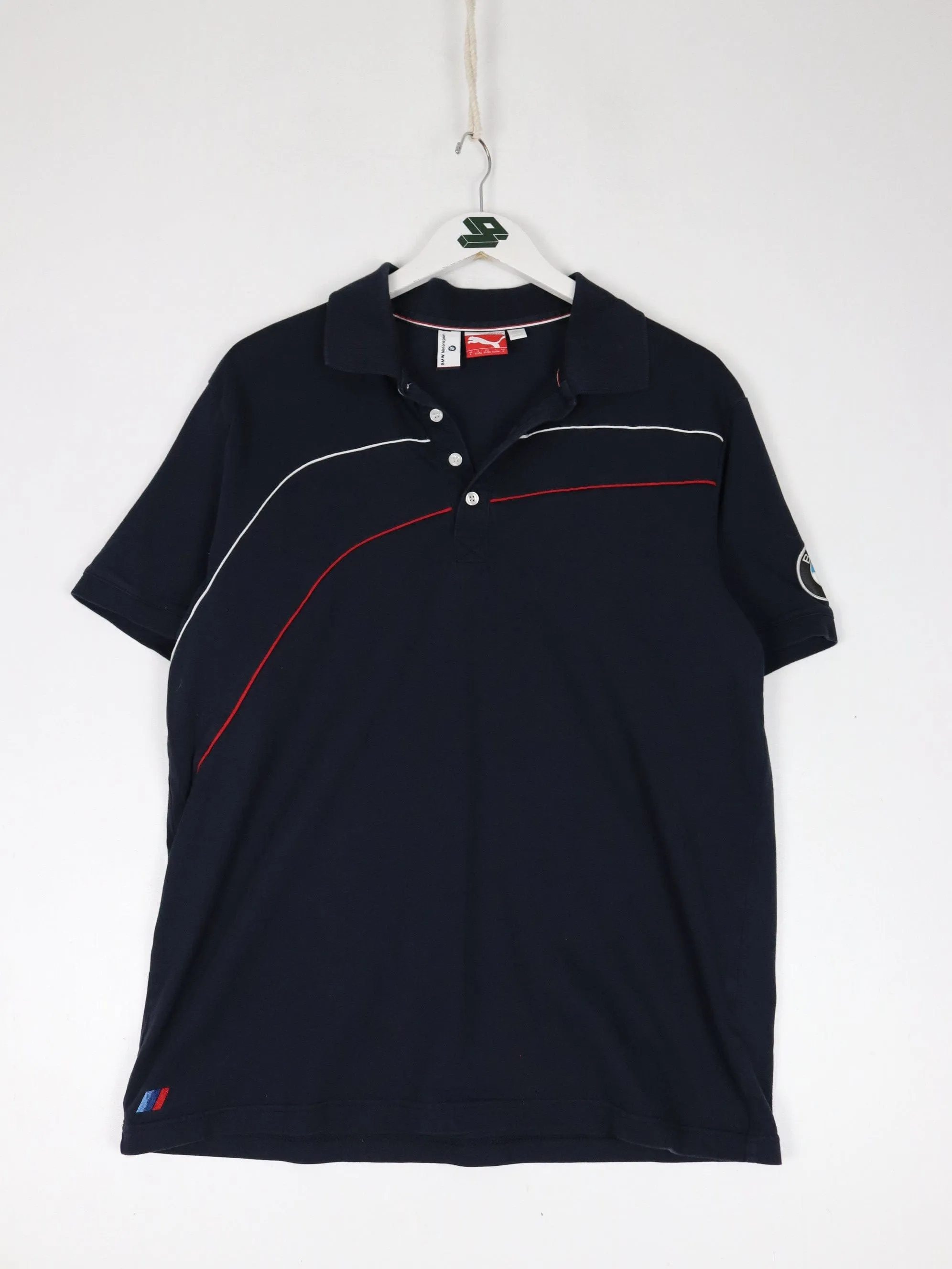 BMW Polo Shirt Fits Mens Medium Blue Puma