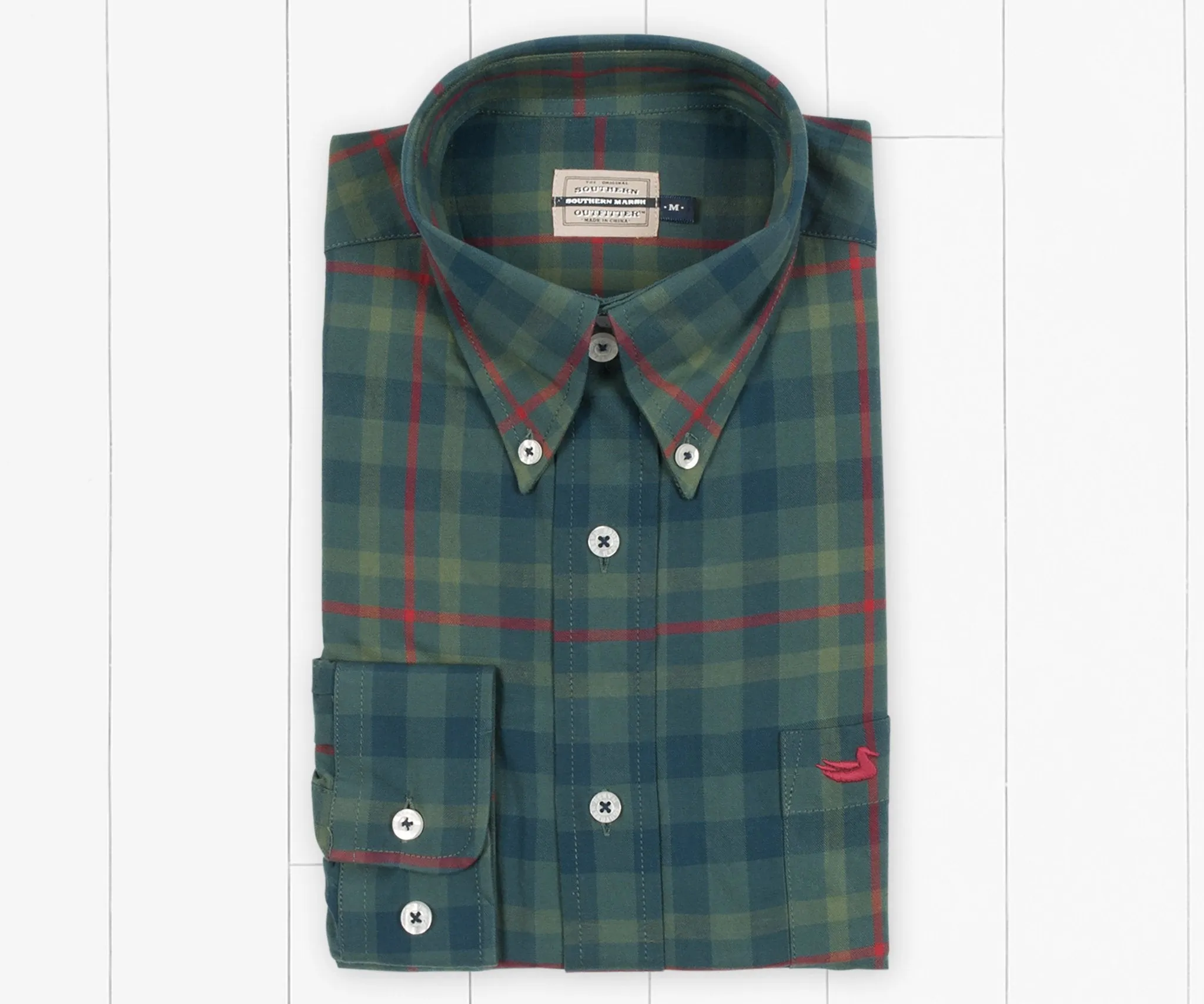 Boundary Washed Plaid Dress Shirt