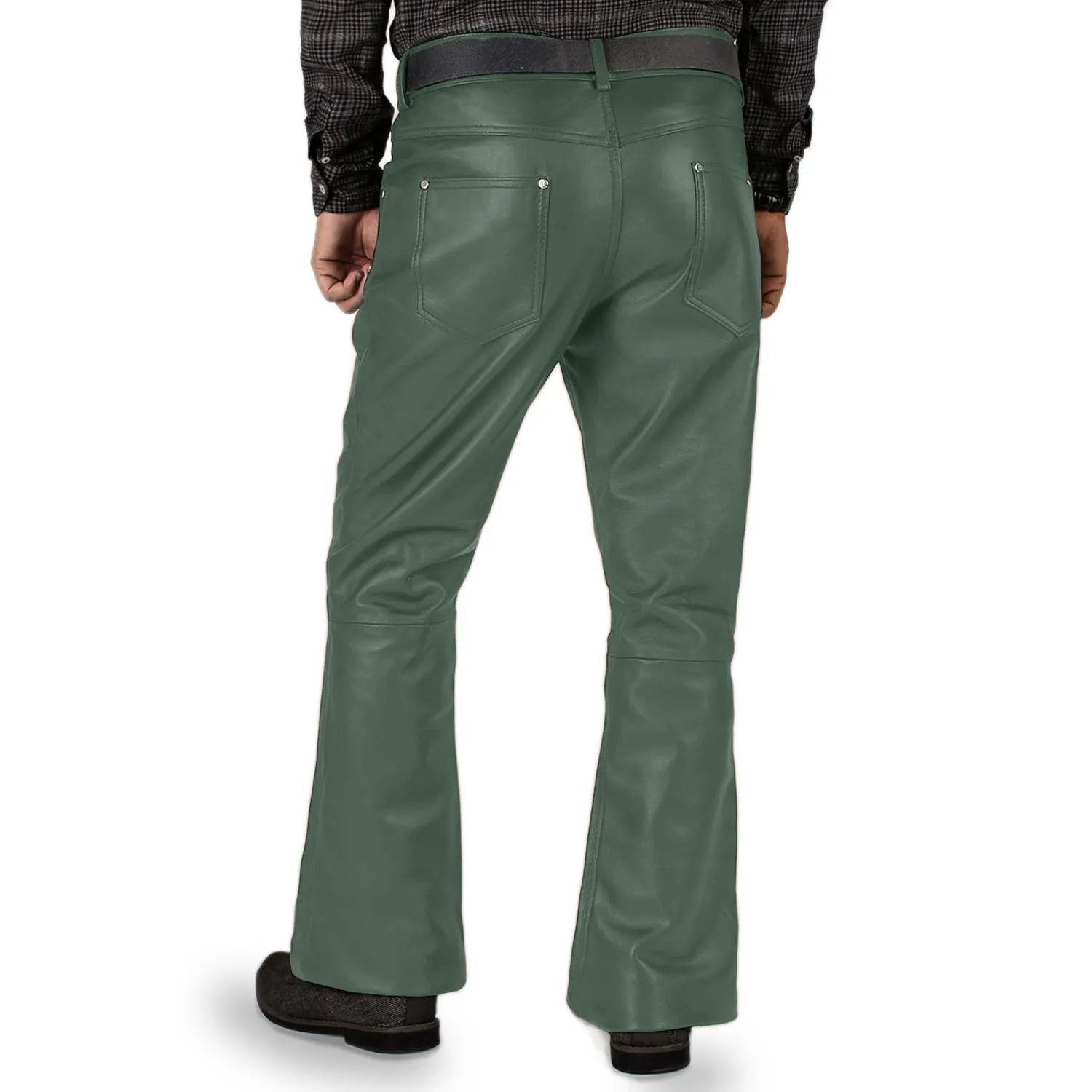 Brivon Men's Green Faux Leather Pants