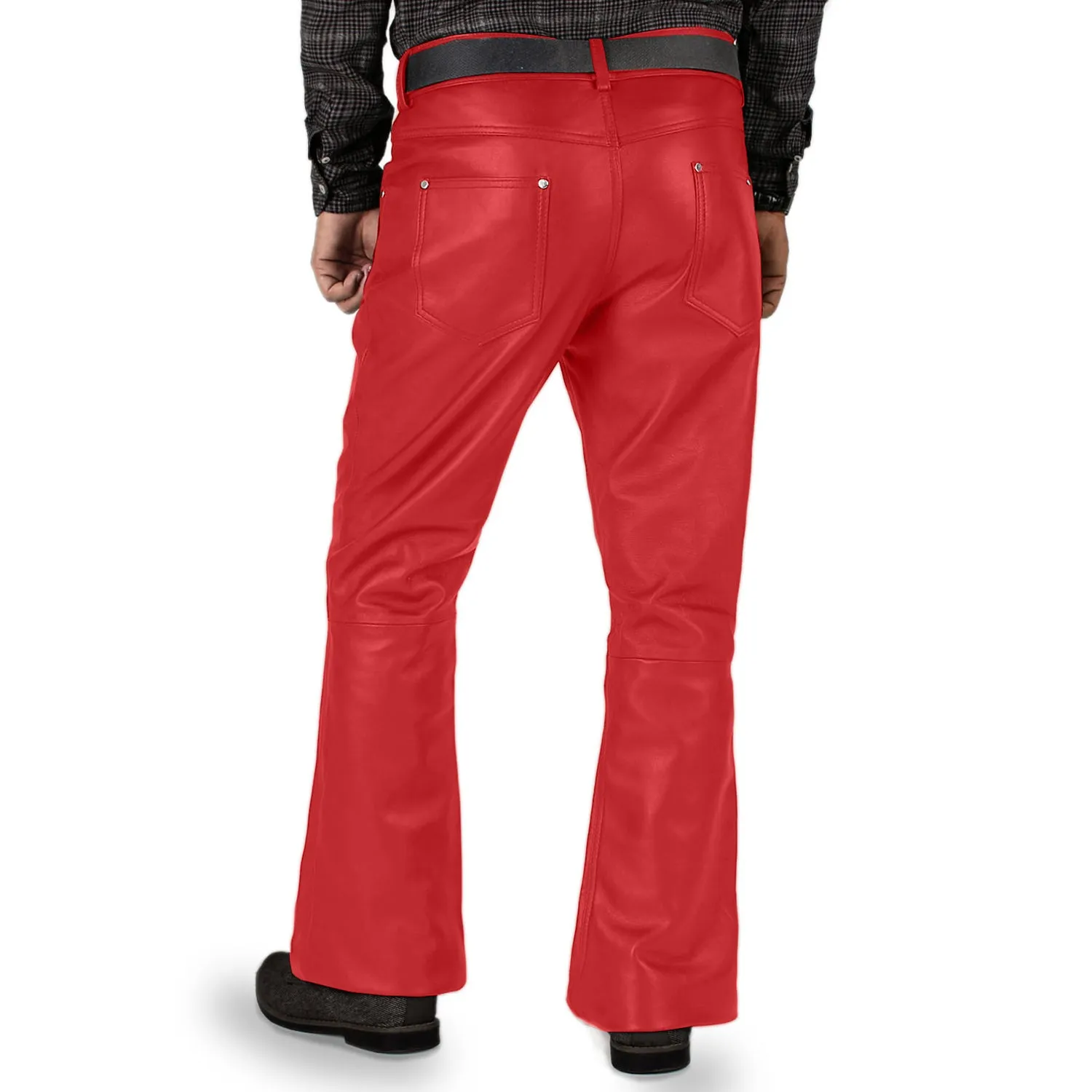 Brivon Men's Red Faux Leather Pants