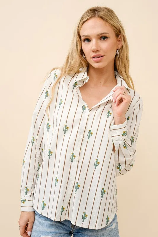 Cactus Button Up