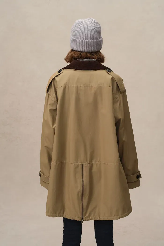 Cassian Short Trench Coat in Cotton Blend