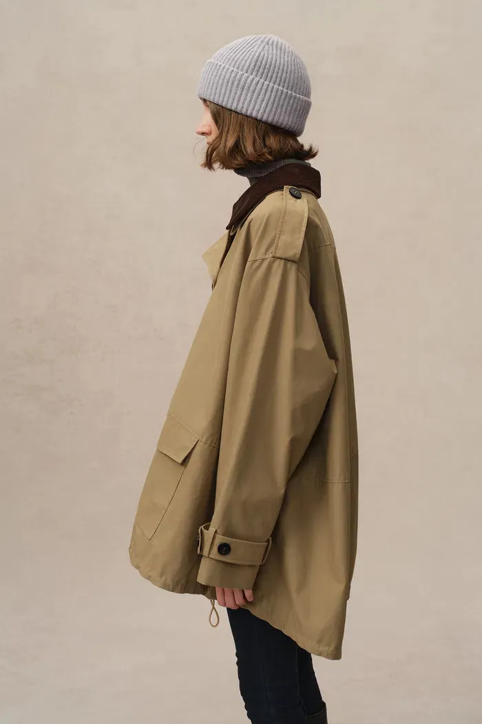 Cassian Short Trench Coat in Cotton Blend