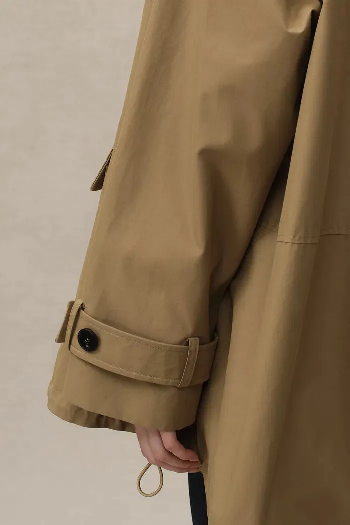 Cassian Short Trench Coat in Cotton Blend