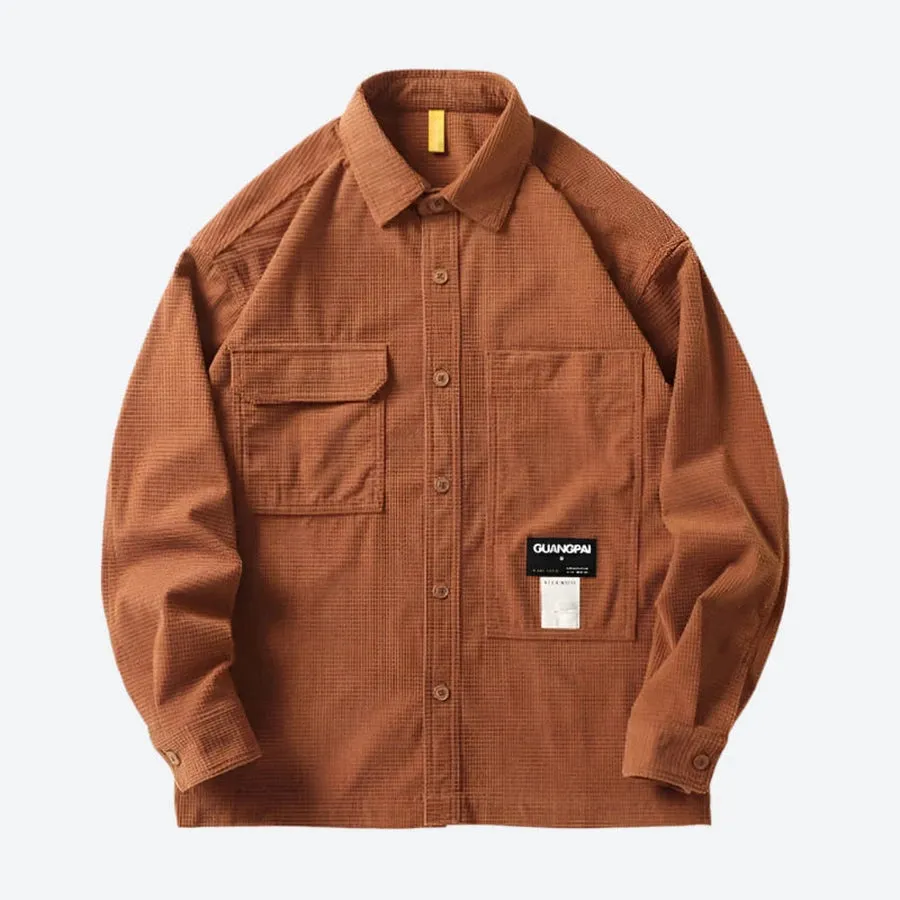 Casual Oversized Button-Up Utility Shirts