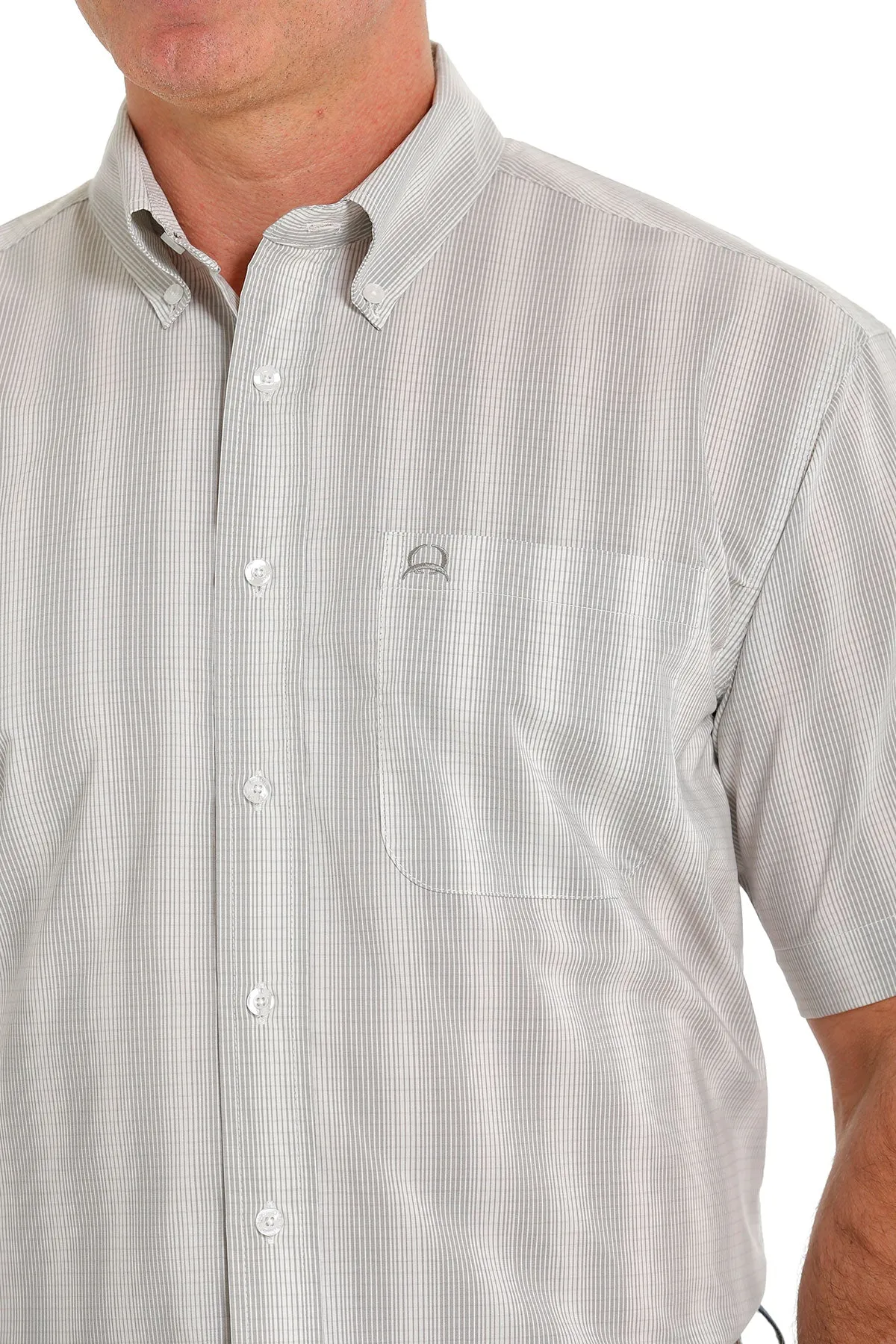 CINCH ARENAFLEX STRIPED PRINT SHORT SLEEVE