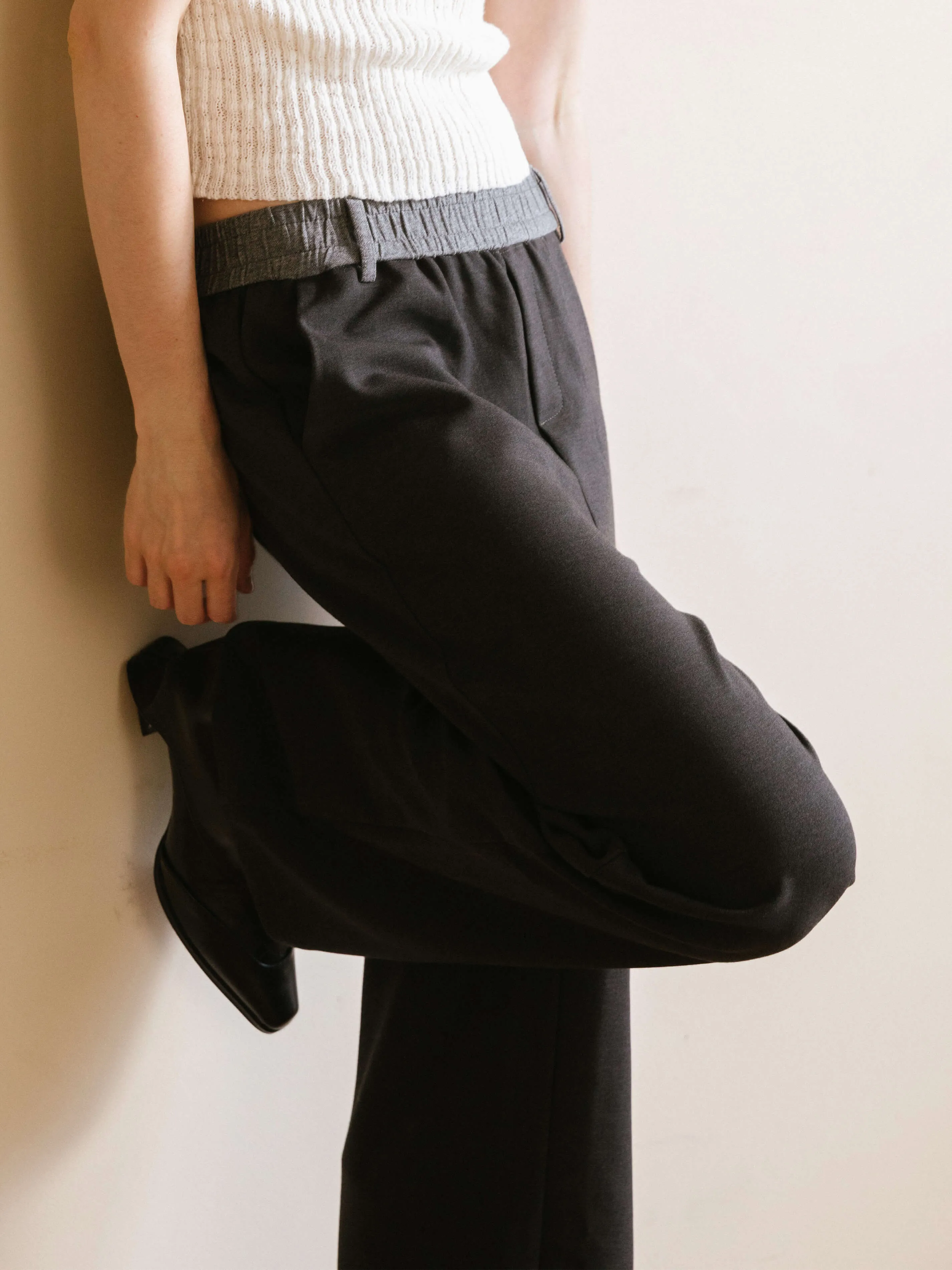 Colorblock Casual Straight Trousers