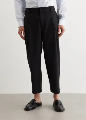 Cropped Pleated Tailored Pants