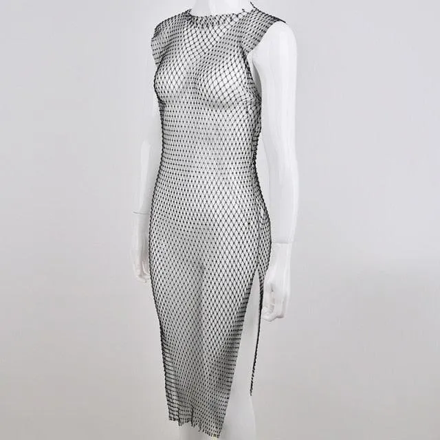 Crystal Diamond Mesh Dress