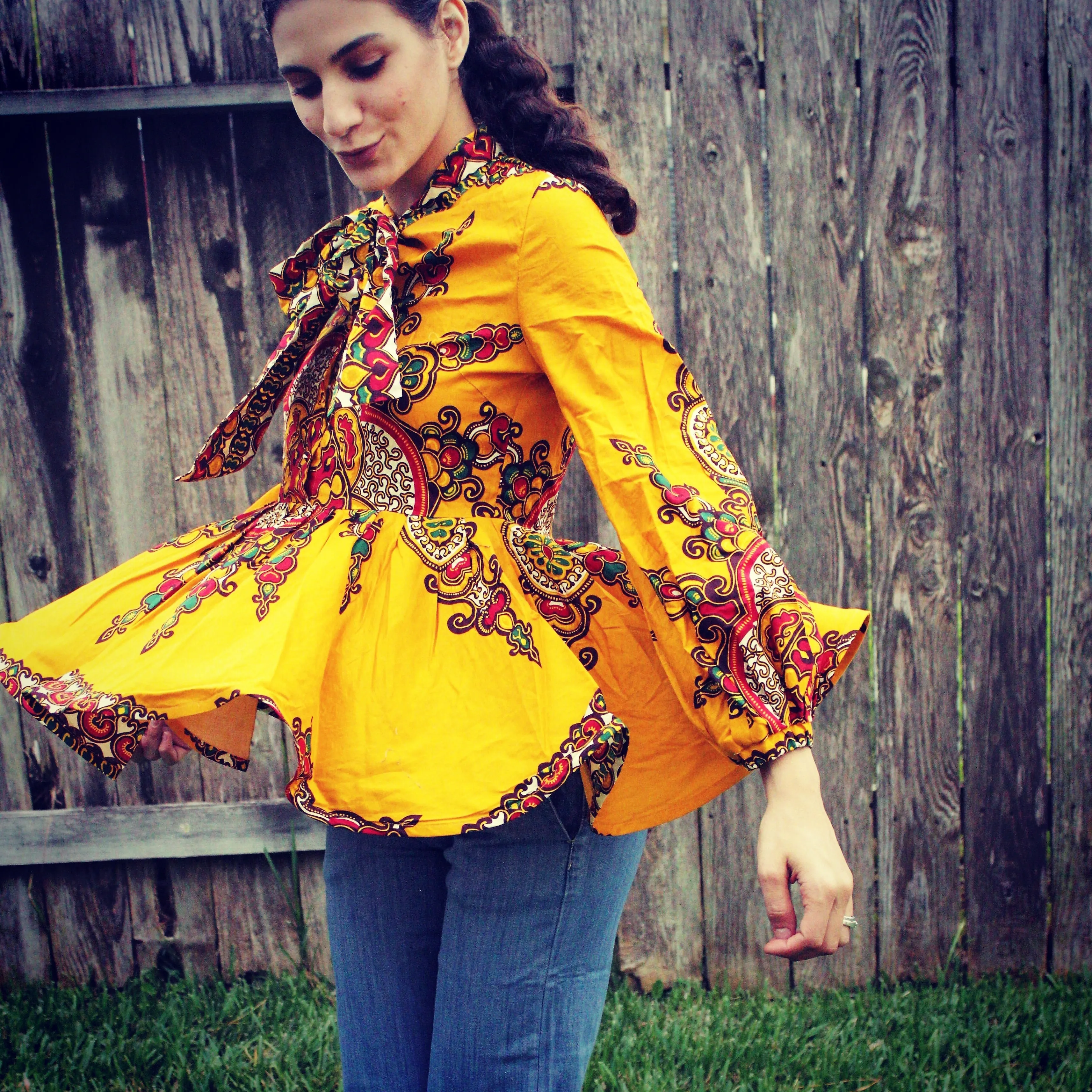 Dashiki Peplum Top