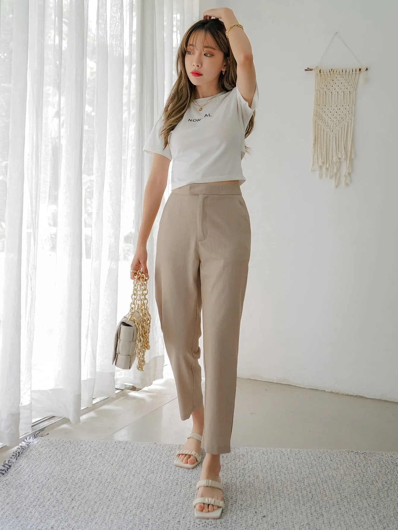 DAZY Slant Pocket Solid Tailored Pants