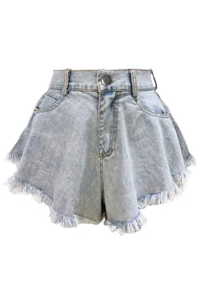 Denim Butterfly Tassel Shorts