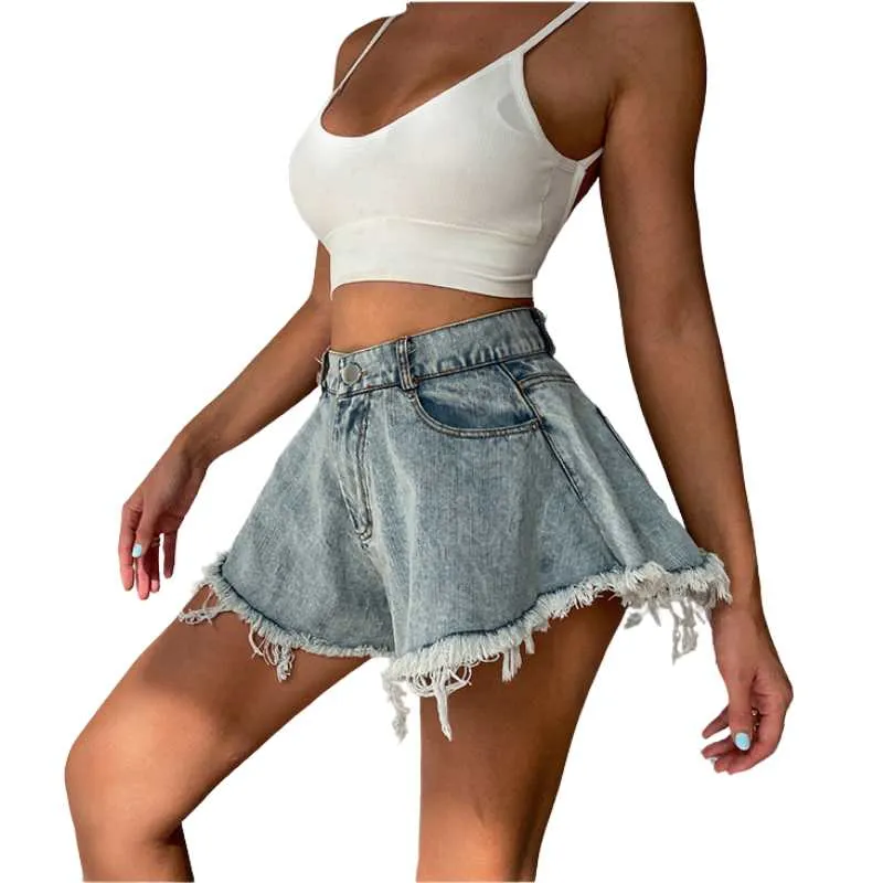 Denim Butterfly Tassel Shorts