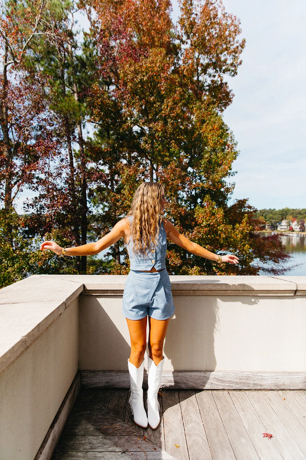 Denim Patch Shorts - Blue