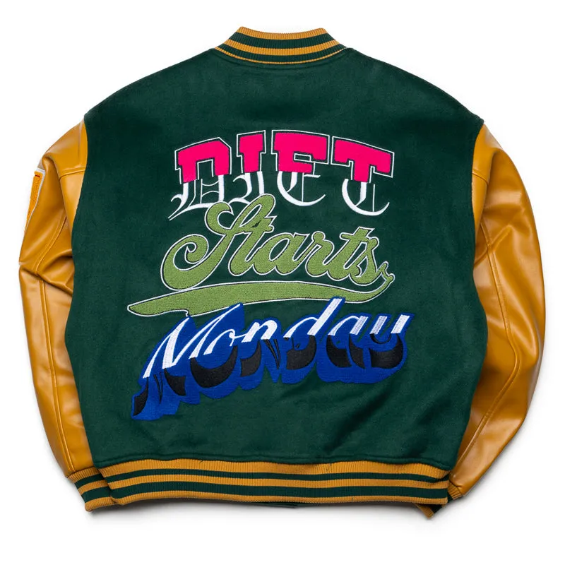 Diet Starts Monday Varsity Jacket - Green/Gold