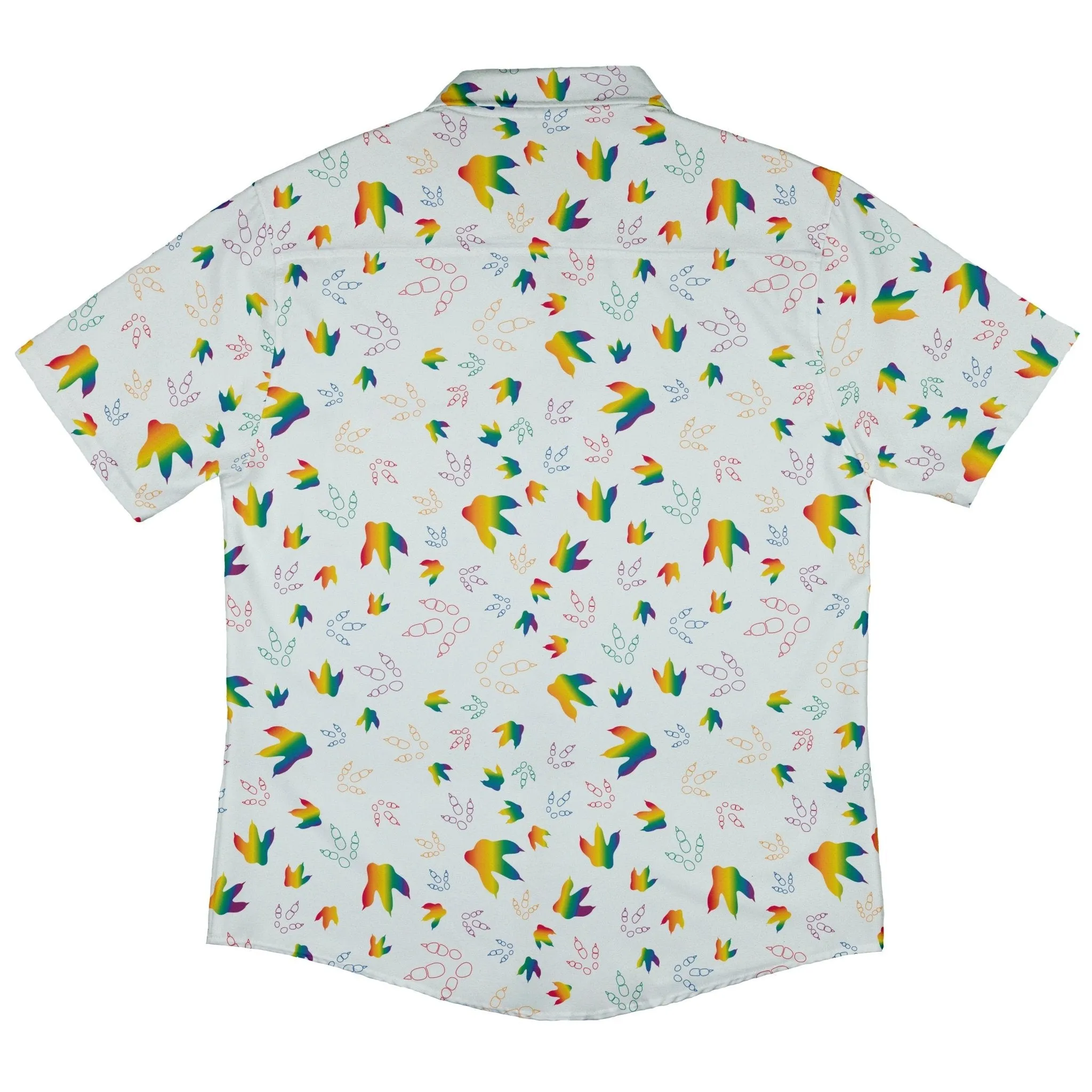 Dinosaur Footprints Rainbow Button Up Shirt