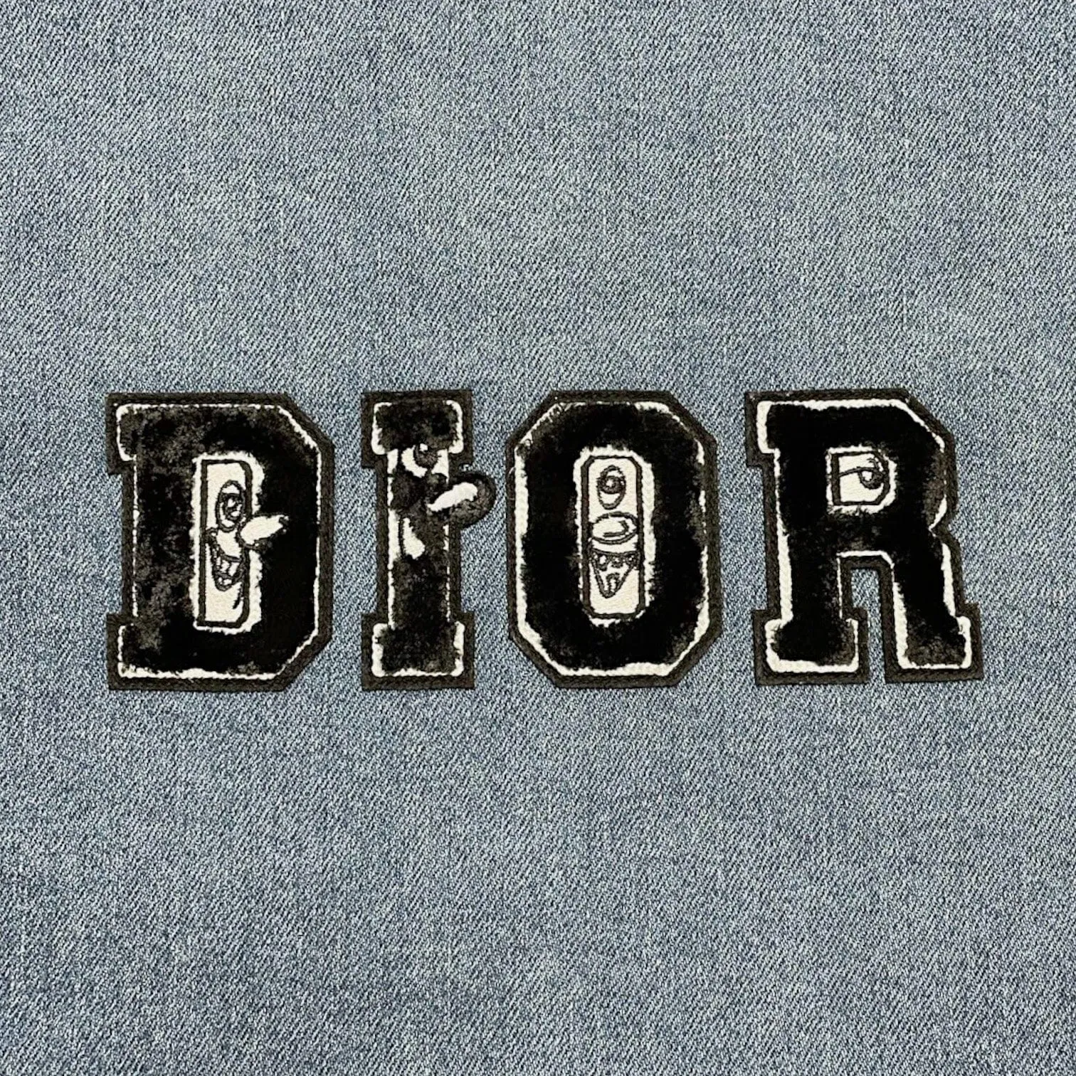 Dior x Kenny Scharf Denim Overshirt Jacket Blue