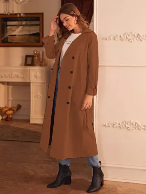 Double Breasted Belted Trench Coat