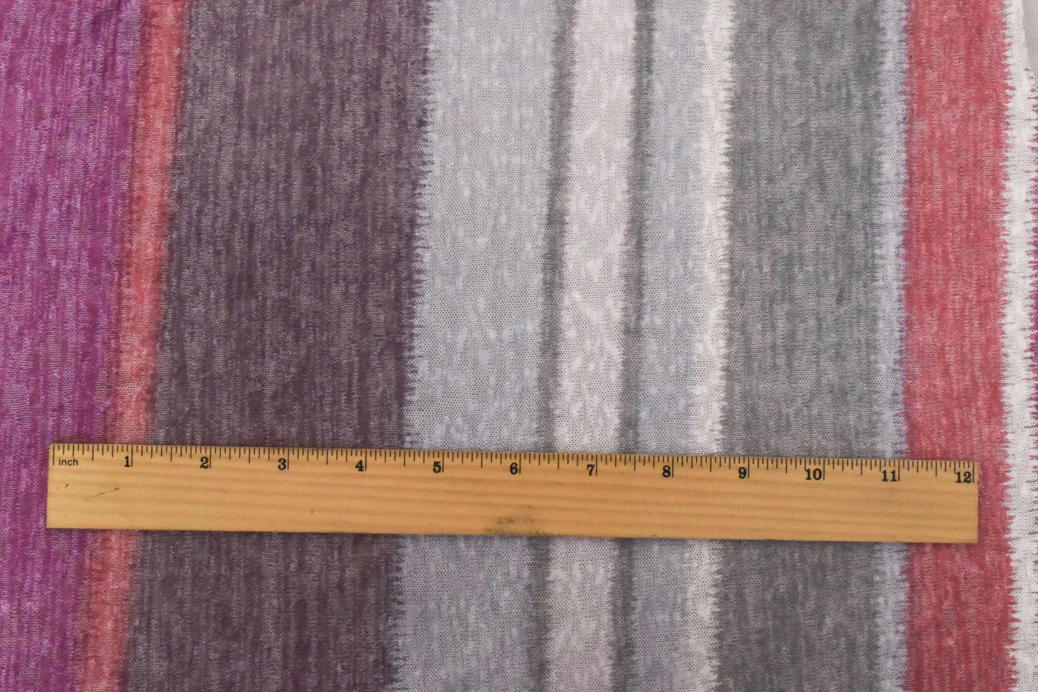 Dusty Purple-Blue-Multi Slub Tie Dye Stripe Stretch Jersey Knit Fabric