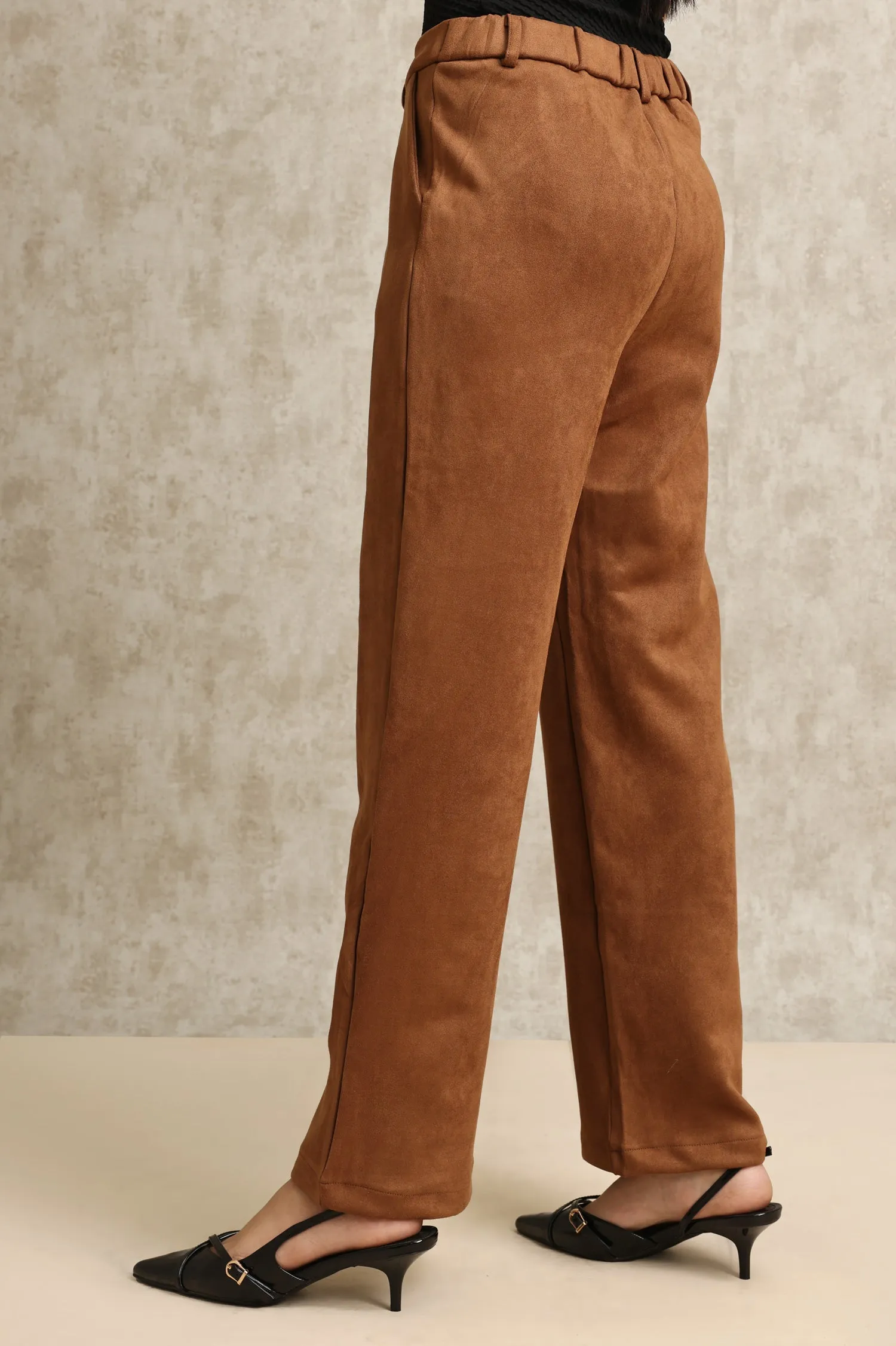 ESSENTIAL TAILORED PANTS-CAMEL