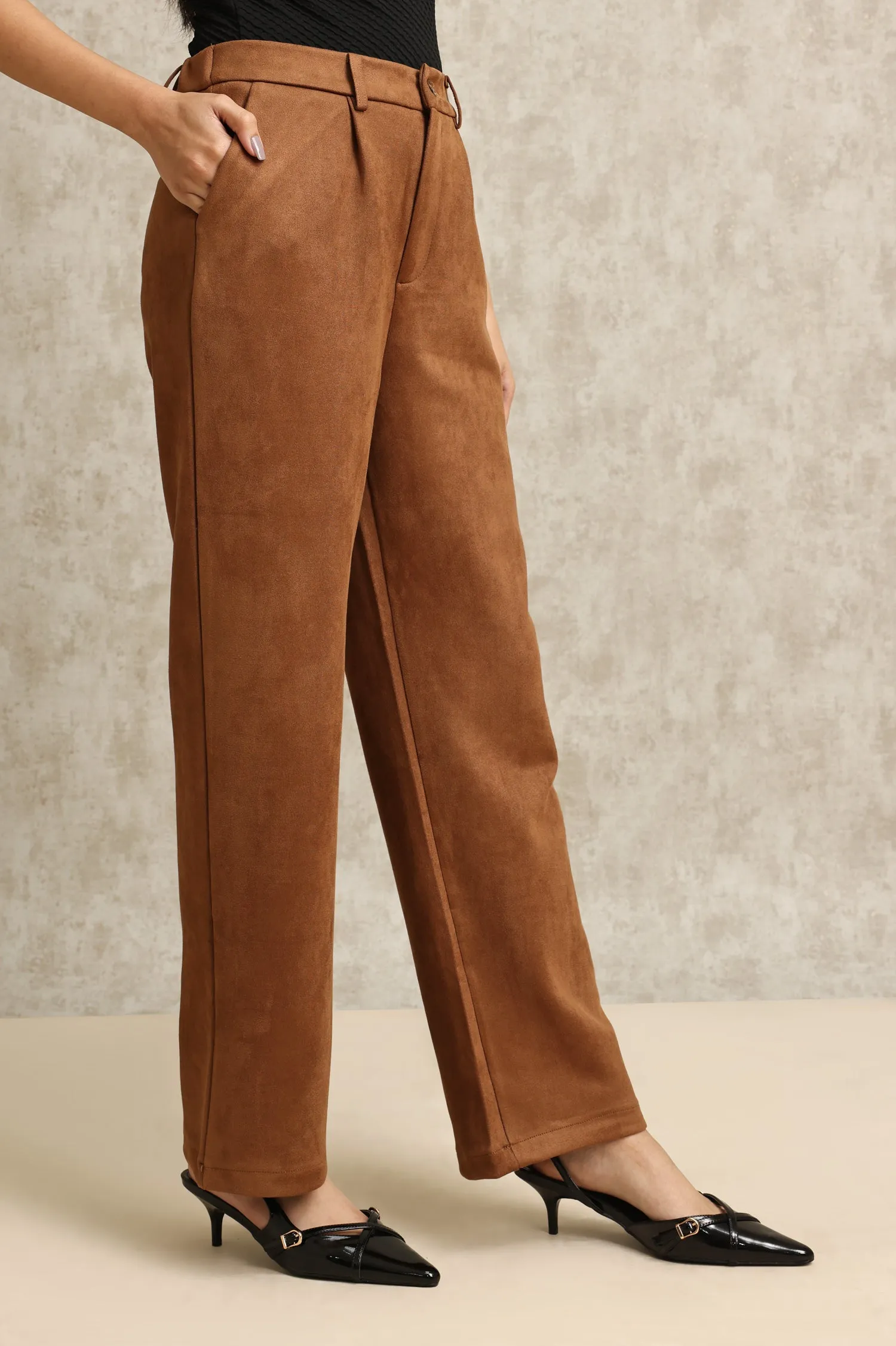 ESSENTIAL TAILORED PANTS-CAMEL