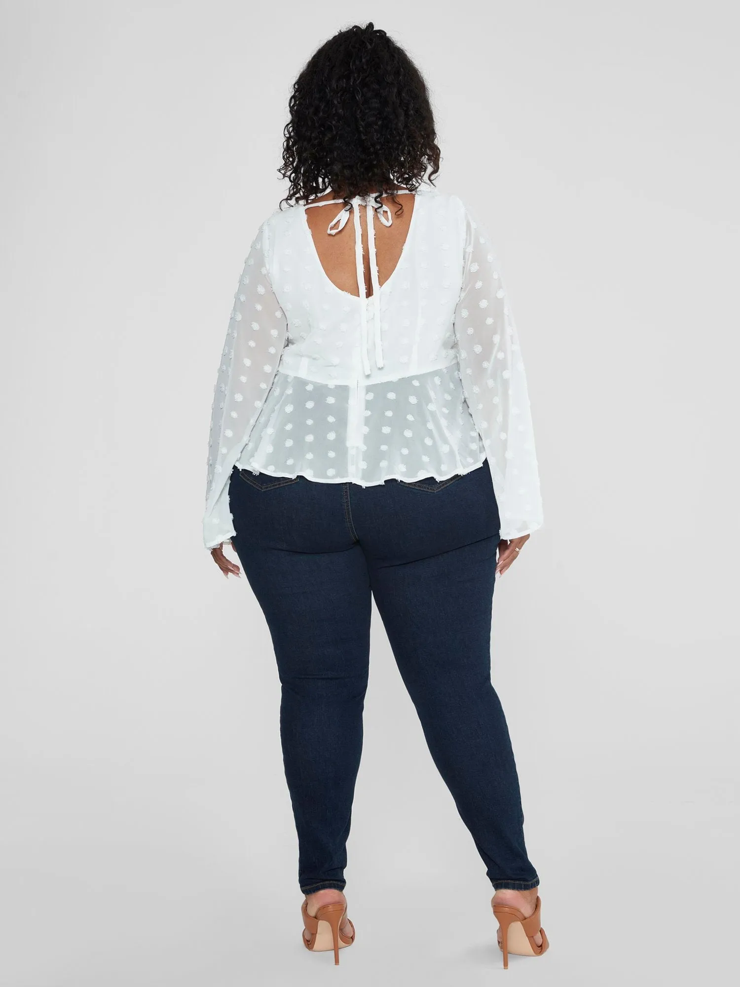 Fashion To Figure - Cheri Swiss Dot Peplum Top