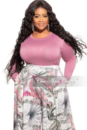 Final Sale Plus Size Long Sleeve Slim Fit Crop Top in Mauve