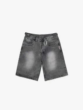 GREY WASHED DENIM JORTS "SUN"