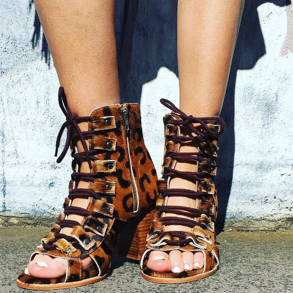 Gypsy Gladiator Sandals - Leopard