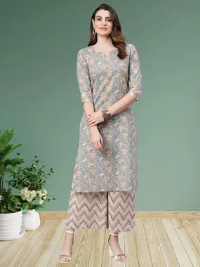 Idalia Printed Kurta with Palazzo Pants