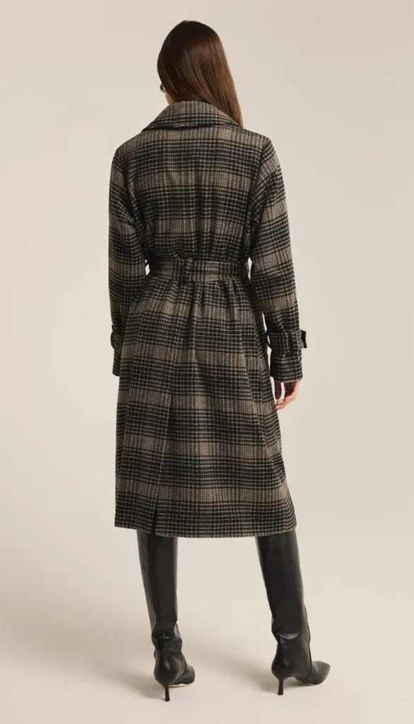 Jackie Plaid Trench