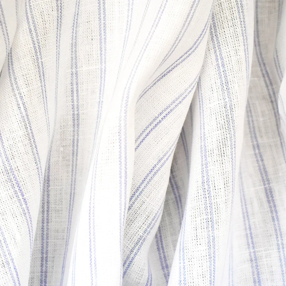 Light Purple-White Spence Bryson Striped Irish Linen Woven Fabric