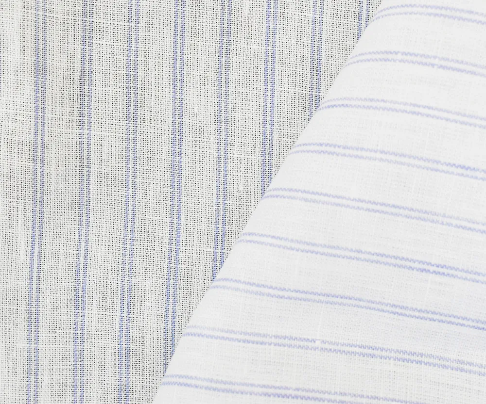 Light Purple-White Spence Bryson Striped Irish Linen Woven Fabric