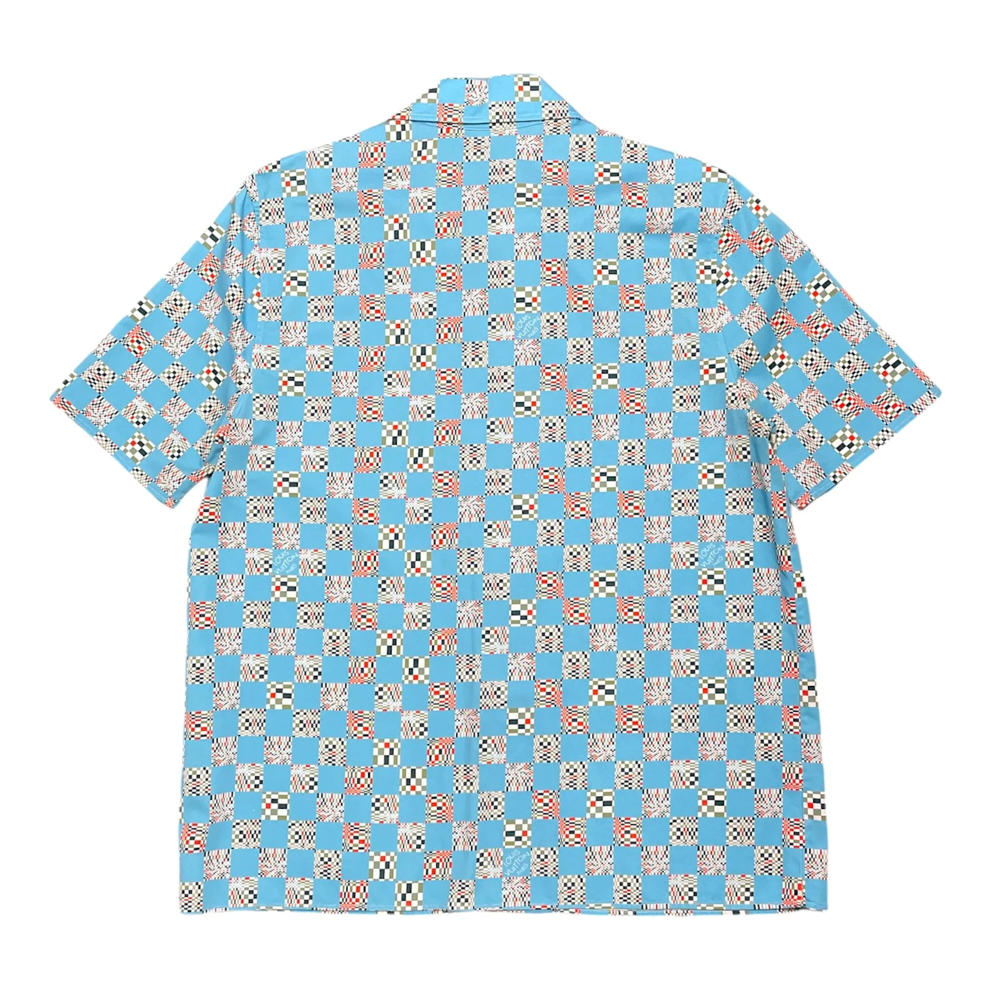 Louis Vuitton Pixel Button Up Shirt Blue Pre-Owned