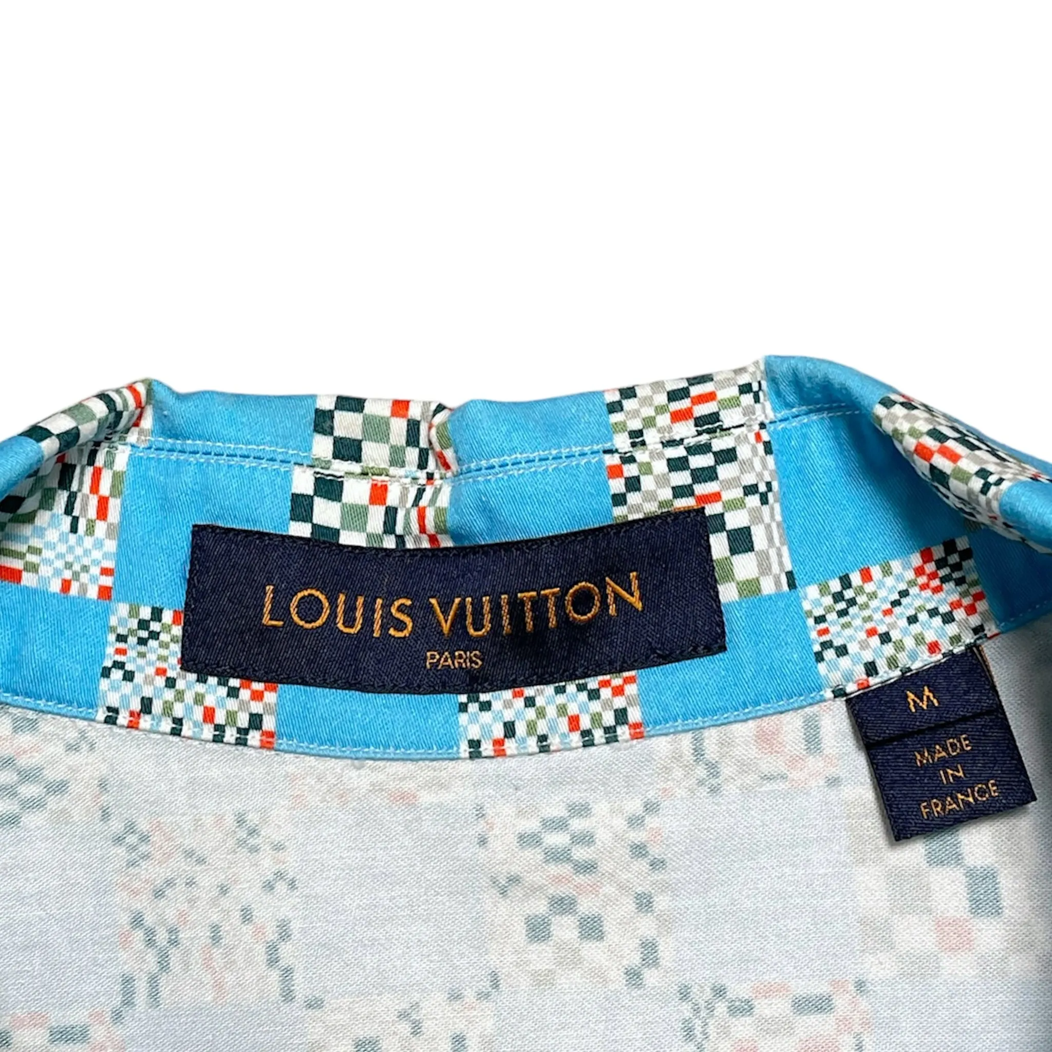 Louis Vuitton Pixel Button Up Shirt Blue Pre-Owned