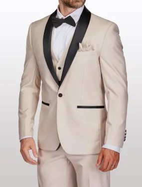 Men's Beige Shawl Lapel Tailored Fit Tuxedo