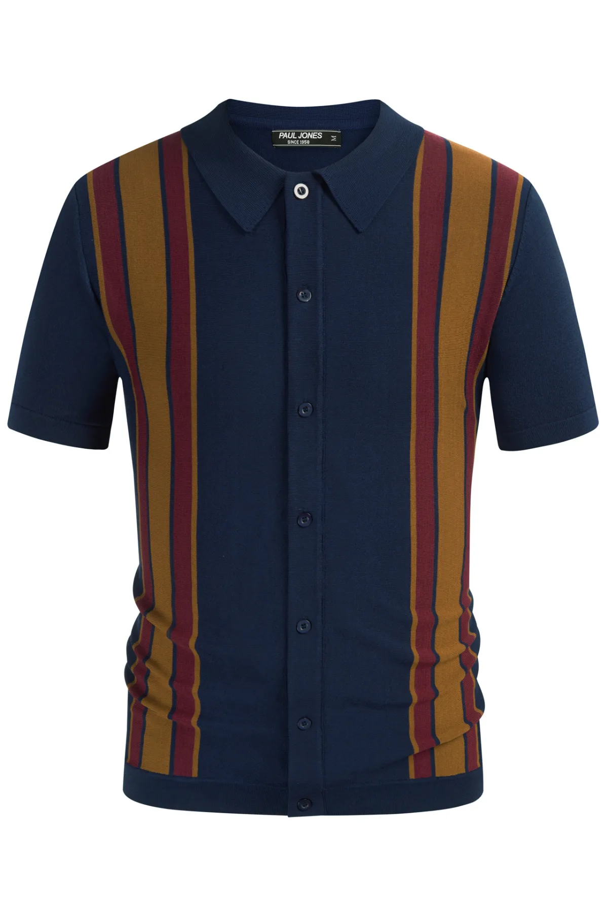 Mens Polo Shirts Vintage Striped Lightweight Knitting Golf Cardigans Shirts