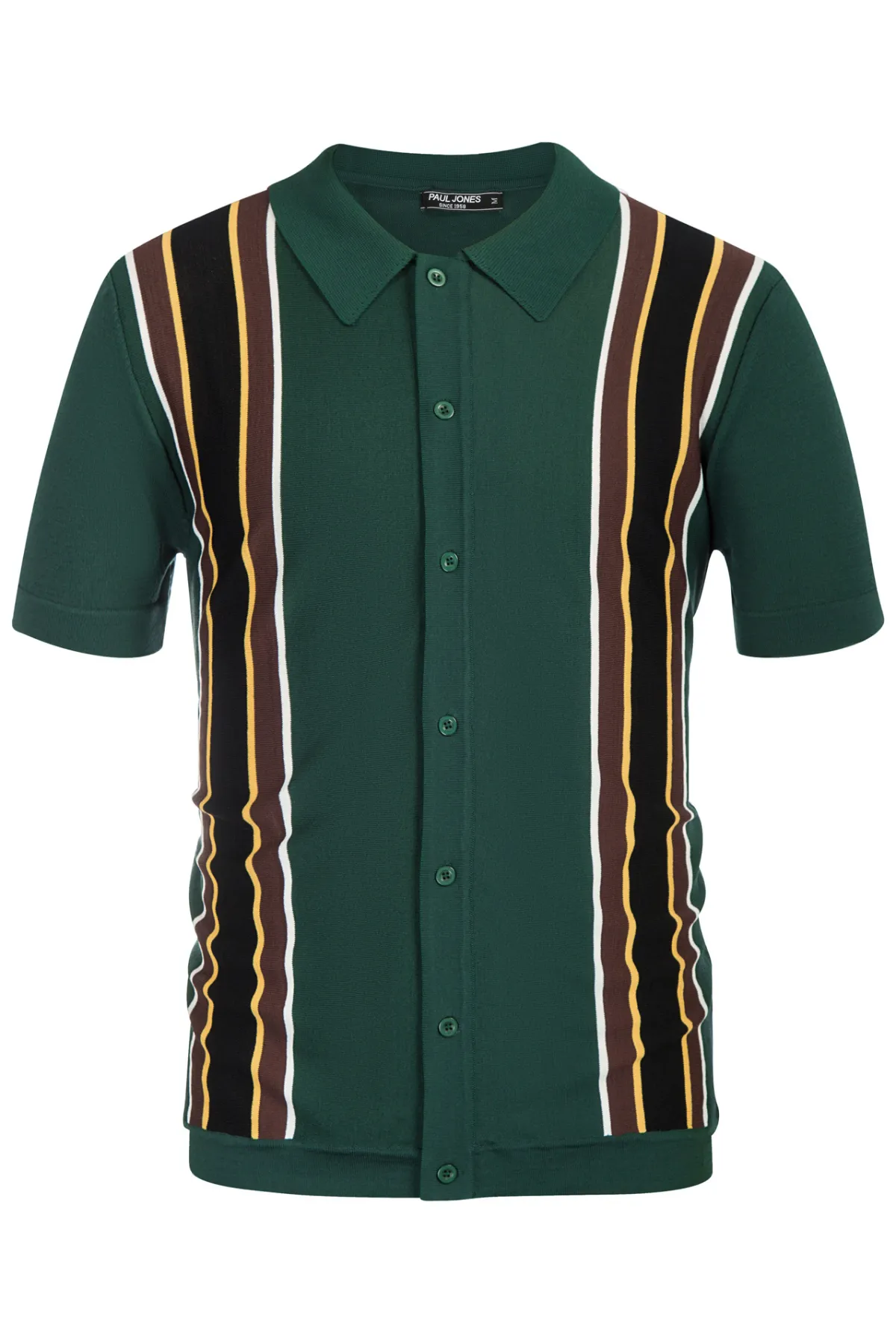 Mens Polo Shirts Vintage Striped Lightweight Knitting Golf Cardigans Shirts